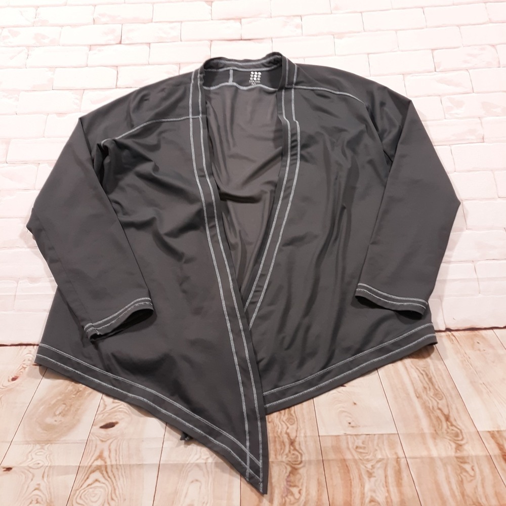 Title Nine 9 Diamalete Mesh Back Jacket Cardigan Womens Medium Open Front